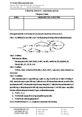 Đề kiểm tra học kỳ 2 môn Hóa học 10